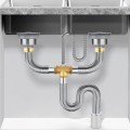Bộ xi phông, ống xả chậu rửa bát 2 hố cao cấp BA724