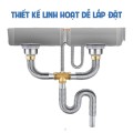 Bộ xi phông, ống xả chậu rửa bát 2 hố cao cấp BA724