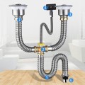Bộ xi phông, ống xả chậu rửa bát 2 hố cao cấp BA724