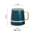Bộ tách trà gốm sứ cao cấp phong cách Châu Âu kèm hộp quà tặng sang trọng