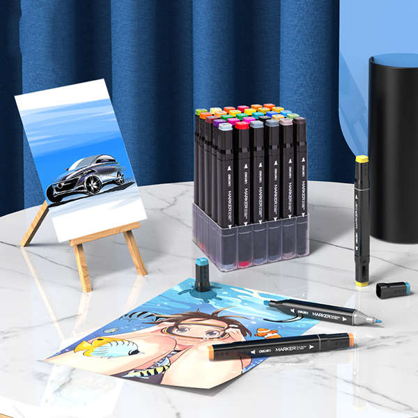 Bút màu dạ marker 2 đầu chuyên nghiệp kèm túi vải