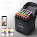 Bút màu dạ marker 2 đầu chuyên nghiệp kèm túi vải, 30 màu