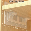 Miếng dán chốt đỡ kệ chữ L cao cấp treo tường không khoan móc, giá đỡ tủ, kê ván, chia ngăn, siêu dính, Dán kệ đơn 6x6cm