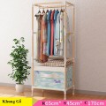 Tủ vải đựng quần áo khung gỗ có lót vải kèm giá đỡ loại 1 buồng, Màu hồng 