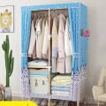 Tủ vải khung gỗ bọc đường kính lớn bền đẹp loại 2 buồng, Màu xanh
