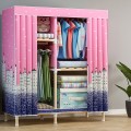 Tủ vải khung gỗ bọc đường kính lớn bền đẹp loại 2 buồng, Màu xanh