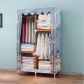 Tủ vải khung gỗ bọc đường kính lớn bền đẹp loại 2 buồng, Màu xanh