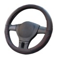 Bọc vô lăng da thật nguyên tấm cao cấp B130, Màu đen chỉ đỏ