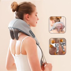 Máy massage cổ vai gáy hồng ngoại 6D chườm nóng giảm đau mỏi BA756