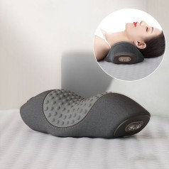 Gối massage cổ vai gáy ruột cao su non giảm đau mỏi BA775, Màu đen 