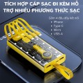 Sạc dự phòng trong suốt dung lượng 20000mah, tích hợp 4 dây sạc BA774