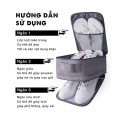 Túi đựng giày dép du lịch 3 ngăn, chống nước, chống bụi bẩn BA796
