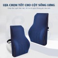 Gối tựa lưng văn phòng chất liệu cao su non cao cấp BA753, Màu đen 