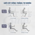 Gối tựa lưng văn phòng chất liệu cao su non cao cấp BA753, Màu đen 