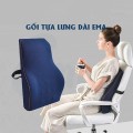 Gối tựa lưng văn phòng chất liệu cao su non cao cấp BA753, Màu đen 