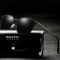 Kính râm nam phân cực ngày đêm Roupai cao cấp BA790, Mắt xanh-Gọng bạc