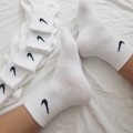 Combo 5 đôi tất thể thao nam nữ vải dệt kim, thấm hút mồ hôi BA795, Màu trắng - Cổ cao