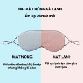 Bịt mắt ngủ lụa mềm 2 mặt nóng lạnh không gây đau tai BA869, Màu xám - hồng