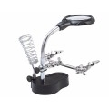 Kính lúp kẹp soi hàn mạch điện tử có đèn 2 led và gác mỏ hàn BA852