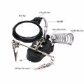 Kính lúp kẹp soi hàn mạch điện tử có đèn 2 led và gác mỏ hàn BA852
