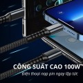 Dây cáp sạc siêu nhanh 3 đầu 100W micro USB, Type C, dây cáp dữ liệu 3 trong 1 BA849