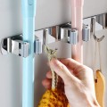 Móc kẹp chổi lau nhà 2 in 1 dán tường siêu chắc chắn BA876
