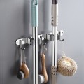 Móc kẹp chổi lau nhà 2 in 1 dán tường siêu chắc chắn BA876