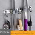 Móc kẹp chổi lau nhà 2 in 1 dán tường siêu chắc chắn BA876