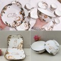Bộ 20 tô chén đĩa gốm sứ Cotton Havest Season họa tiết đẹp mắt BA944