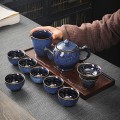 Bộ ấm chén men hỏa biến xanh gốm sứ cao cấp BA1038