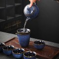 Bộ ấm chén men hỏa biến xanh gốm sứ cao cấp BA1038