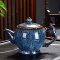 Bộ ấm chén men hỏa biến xanh gốm sứ cao cấp BA1038