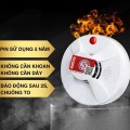 Chuông báo cháy tự động cảm biến khói không dây dùng pin độ nhạy cao BA1068, Pin 1 năm