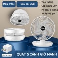 Quạt treo tường tích điện mini để bàn 3 tốc độ gió nhỏ gọn BA1099