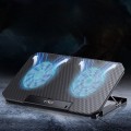 Đế tản nhiệt laptop, máy tính bảng chống ồn, có đèn led BA1096, Màu bạc