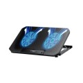 Đế tản nhiệt laptop, máy tính bảng chống ồn, có đèn led BA1096, Màu bạc