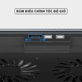 Đế tản nhiệt laptop, máy tính bảng chống ồn, có đèn led BA1096, Màu bạc