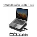 Đế tản nhiệt laptop, máy tính bảng chống ồn, có đèn led BA1096, Màu bạc