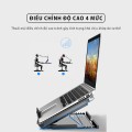 Đế tản nhiệt laptop, máy tính bảng chống ồn, có đèn led BA1096, Màu bạc