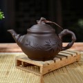Ấm chén từ sa khắc Bát tràng kèm khay tròn BA1115