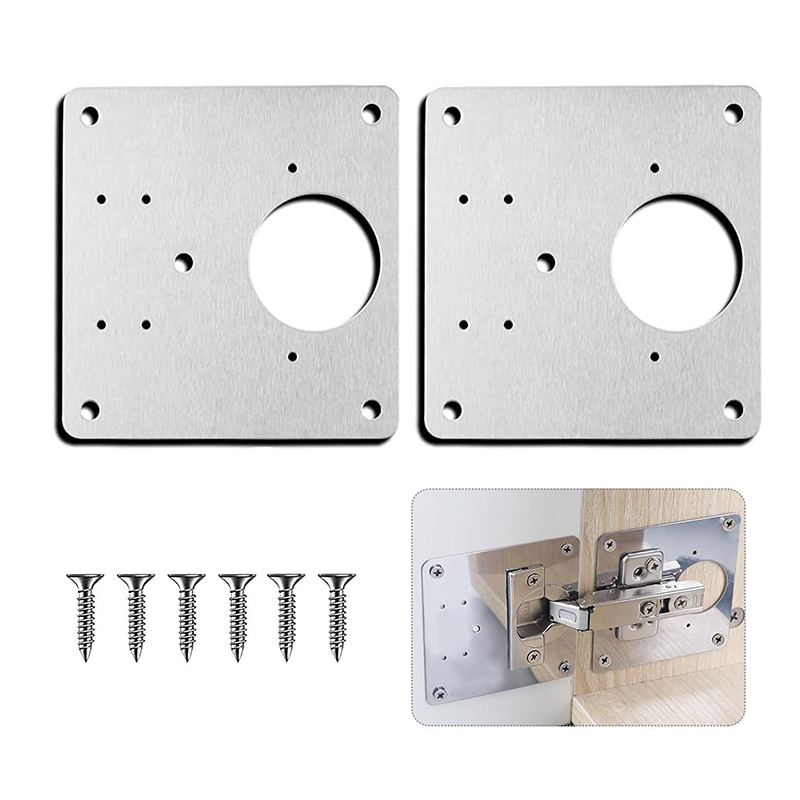 Miếng thép bản lề cửa gỗ, tủ nhựa, tủ bếp chịu lực lớn (tặng bộ ốc vít) N291