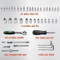 Bộ tuýp 1/4" inch 46 món đa năng dùng sửa chữa ô tô xe máy S176