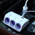 Bộ chia tẩu sạc ô tô 3 cổng kèm 2 cổng USB B489