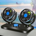 Quạt đôi mini xoay 360 độ 12V-24V cho mọi dòng xe hơi B487, Loại 24V cắm tẩu dùng cho xe tải to 2 bình ắc quy