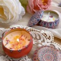 Set 4 cốc nến thơm hoa khô thiên nhiên, nhẹ nhàng