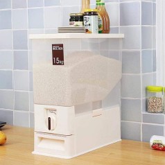 Thùng đựng gạo 15kg có nút nhấn để lấy gạo tiện lợi E122