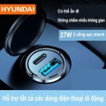 Tẩu sạc ô tô tích hợp 2 cổng ra usb và typeC thông minh 