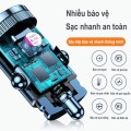 Tẩu sạc ô tô tích hợp 2 cổng ra usb và typeC thông minh 