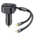 Tẩu sạc nhanh có dây sạc ra đầu TypeC và Lightning Iphone