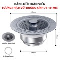 Bộ lọc rác bồn rửa bát inox ngăn mùi hôi, côn trùng BA1190, Bản lưới tràn viền